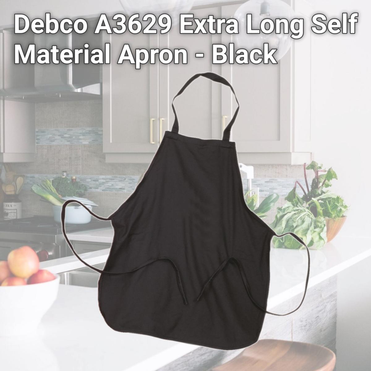 Picture of Debco A3629 Extra Long Self Material Apron - Black 