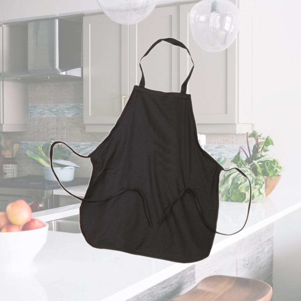 Picture of Debco A3629 Extra Long Self Material Apron - Black 