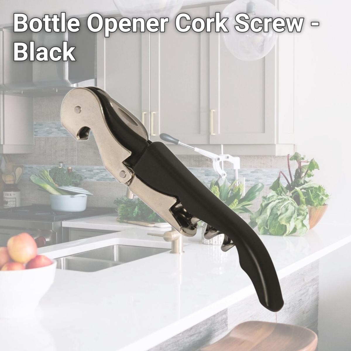 Picture of Debco C3740 Bottle Opener Cork Screw - Black 