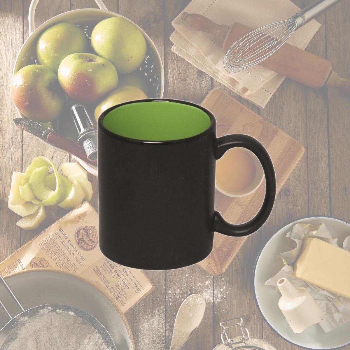 Picture of Debco CM216 325 ml 11 oz Fuzion Two Tone C Handle - Black / Lime Green 
