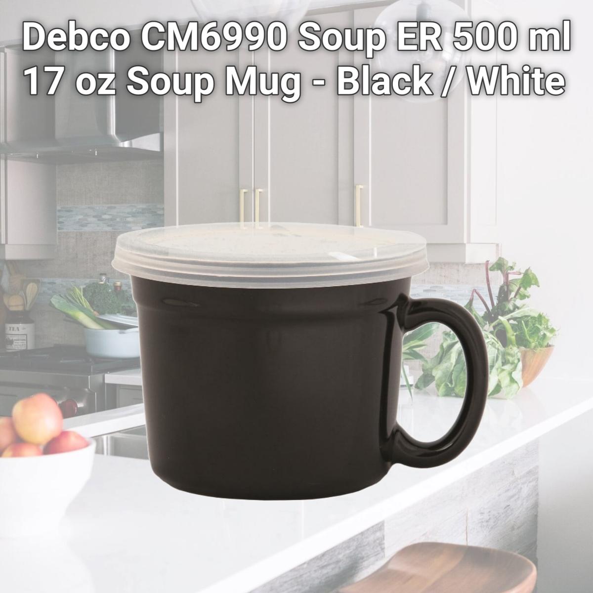 Picture of Debco CM6990 Soup ER 500 ml 17 oz Soup Mug - Black / White 