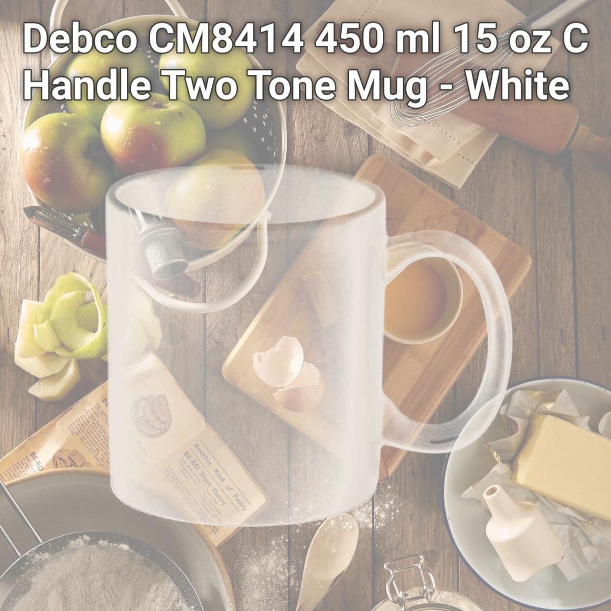 Picture of Debco CM8414 450 ml 15 oz C Handle Two Tone Mug - White 