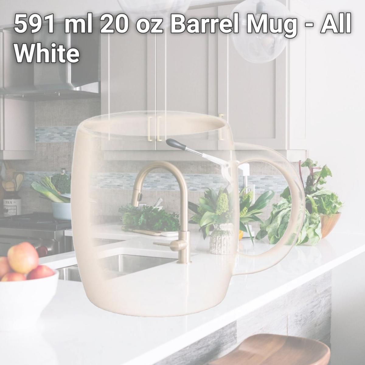 Picture of Debco CM8490 591 ml 20 oz Barrel Mug - All White 