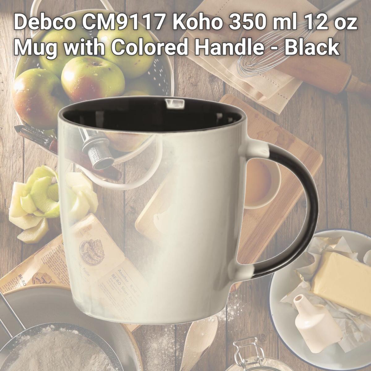 Picture of Debco CM9117 Koho 350 ml 12 oz Mug with Colored Handle - Black 