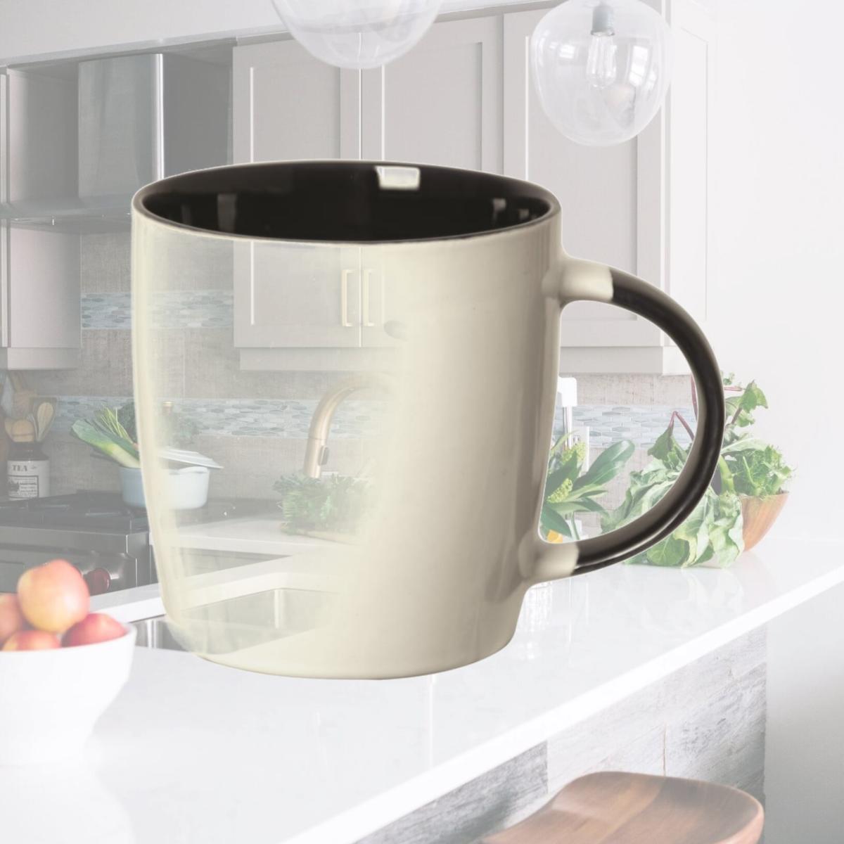 Picture of Debco CM9117 Koho 350 ml 12 oz Mug with Colored Handle - Black 