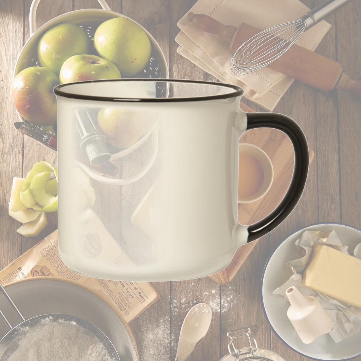 Picture of Debco CM9161 Spring 350 ml 12 oz Mug with Colored Rim / Handle - Black 