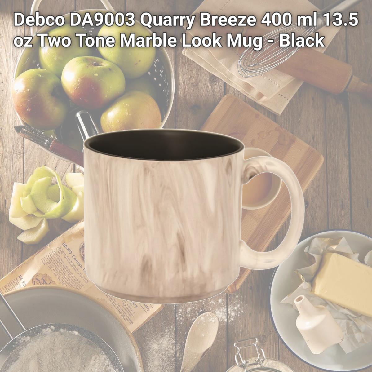 Picture of Debco DA9003 Quarry Breeze 400 ml 13.5 oz Two Tone Marble Look Mug - Black 