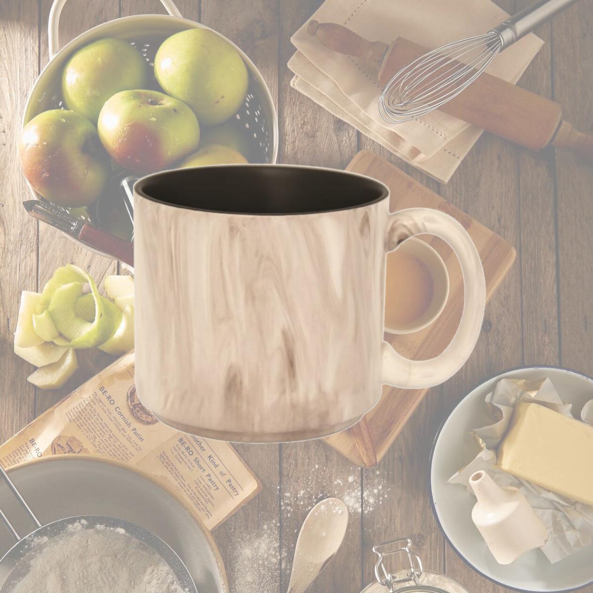 Picture of Debco DA9003 Quarry Breeze 400 ml 13.5 oz Two Tone Marble Look Mug - Black 