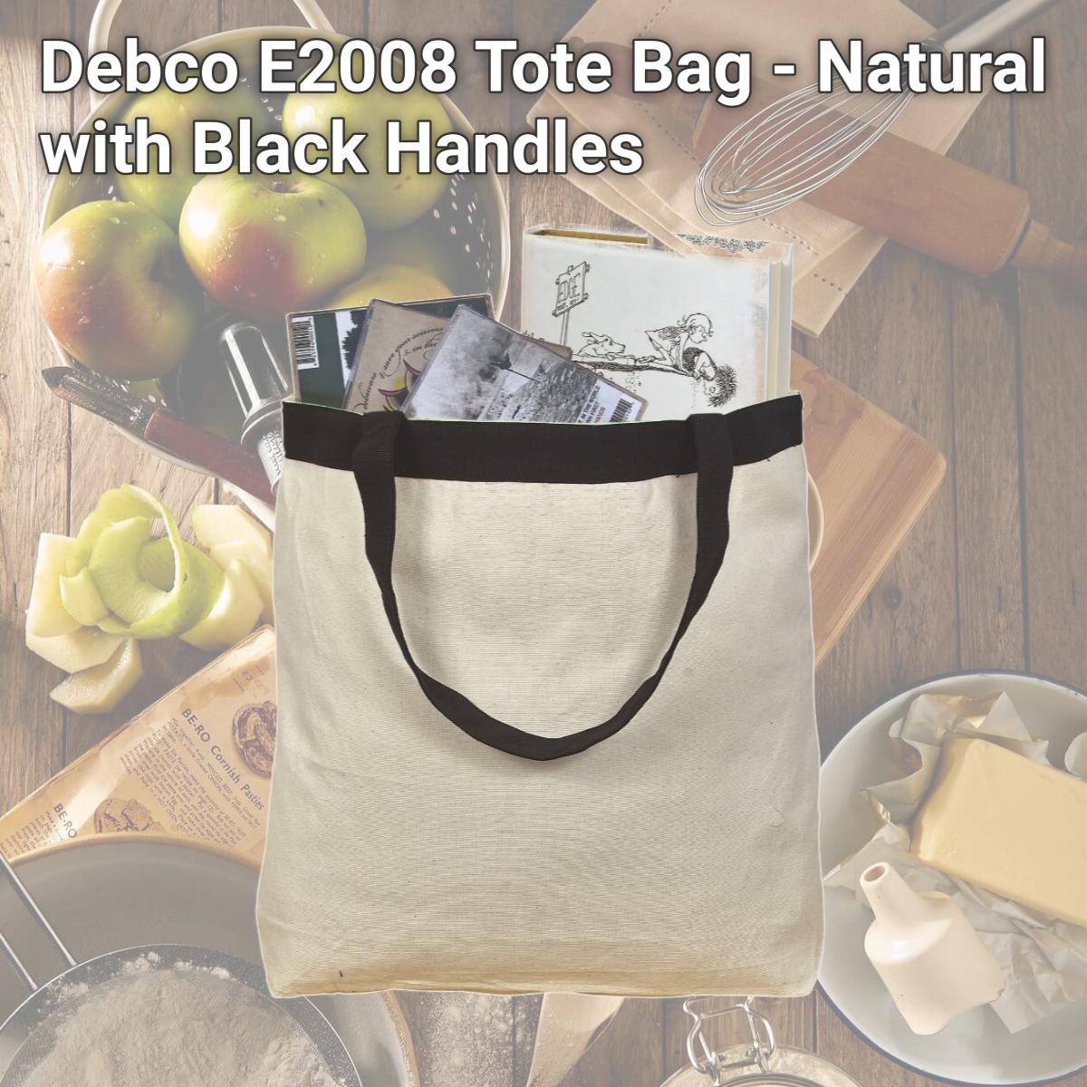 Picture of Debco E2008 Tote Bag - Natural with Black Handles 