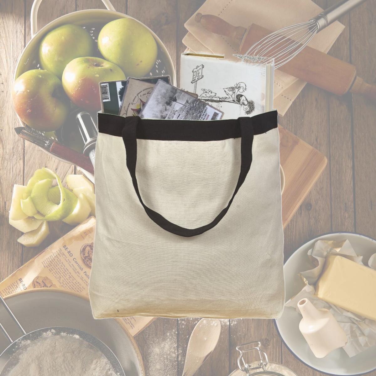 Picture of Debco E2008 Tote Bag - Natural with Black Handles 
