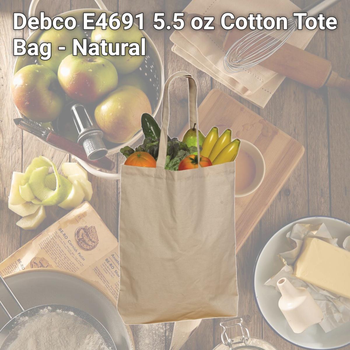 Picture of Debco E4691 5.5 oz Cotton Tote Bag - Natural 