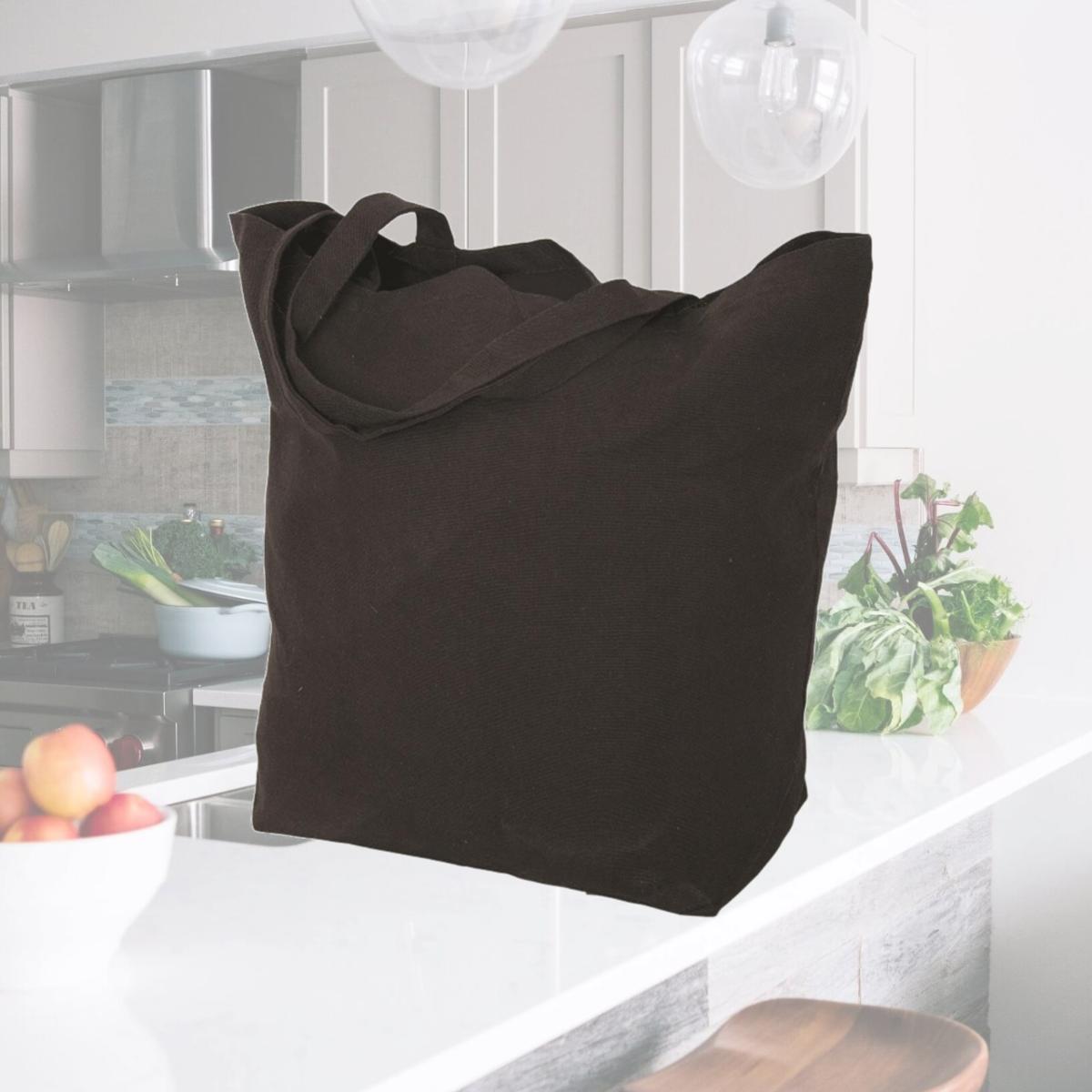 Picture of Debco E6001 Self Material Handles Tote Bag - Black 