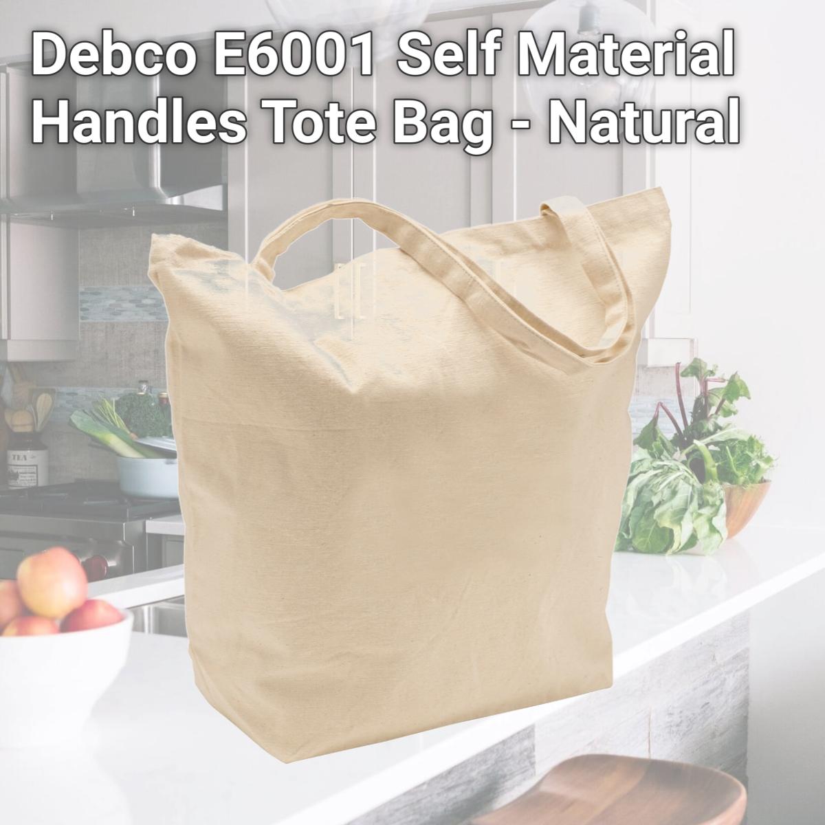 Picture of Debco E6001 Self Material Handles Tote Bag - Natural 