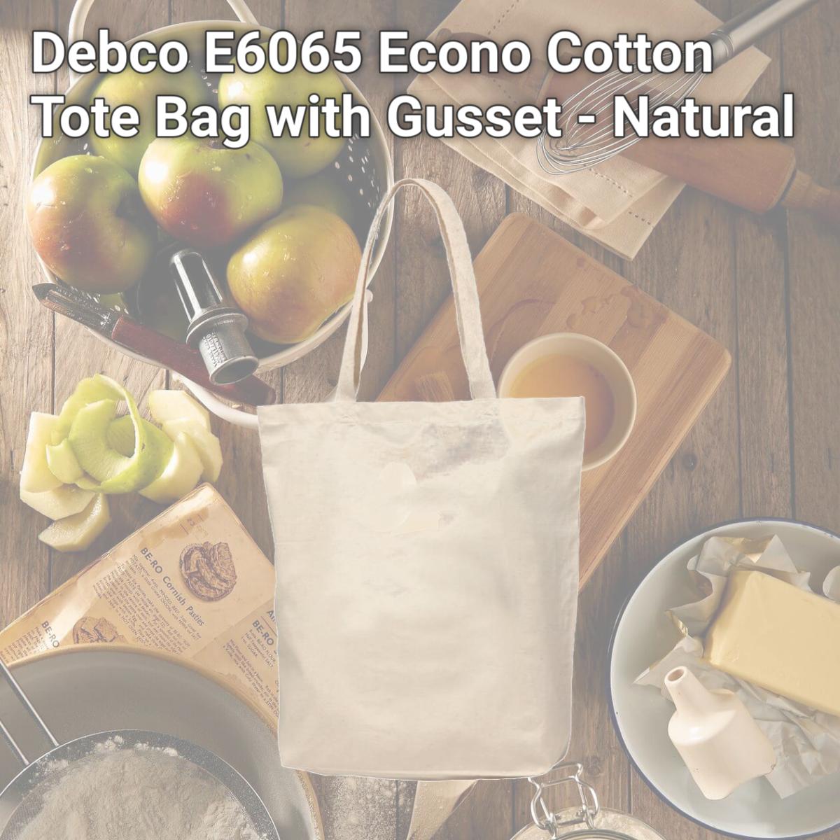 Picture of Debco E6065 Econo Cotton Tote Bag with Gusset - Natural 