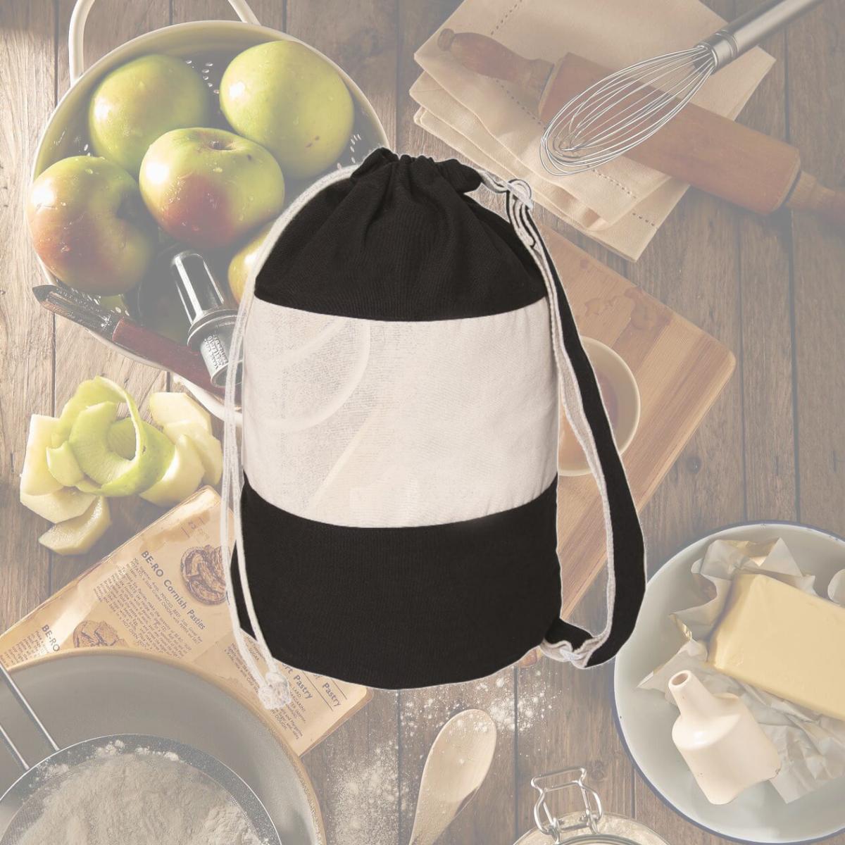 Picture of Debco E8364 Round Cotton Beach Tote Bag - Natural / Black 