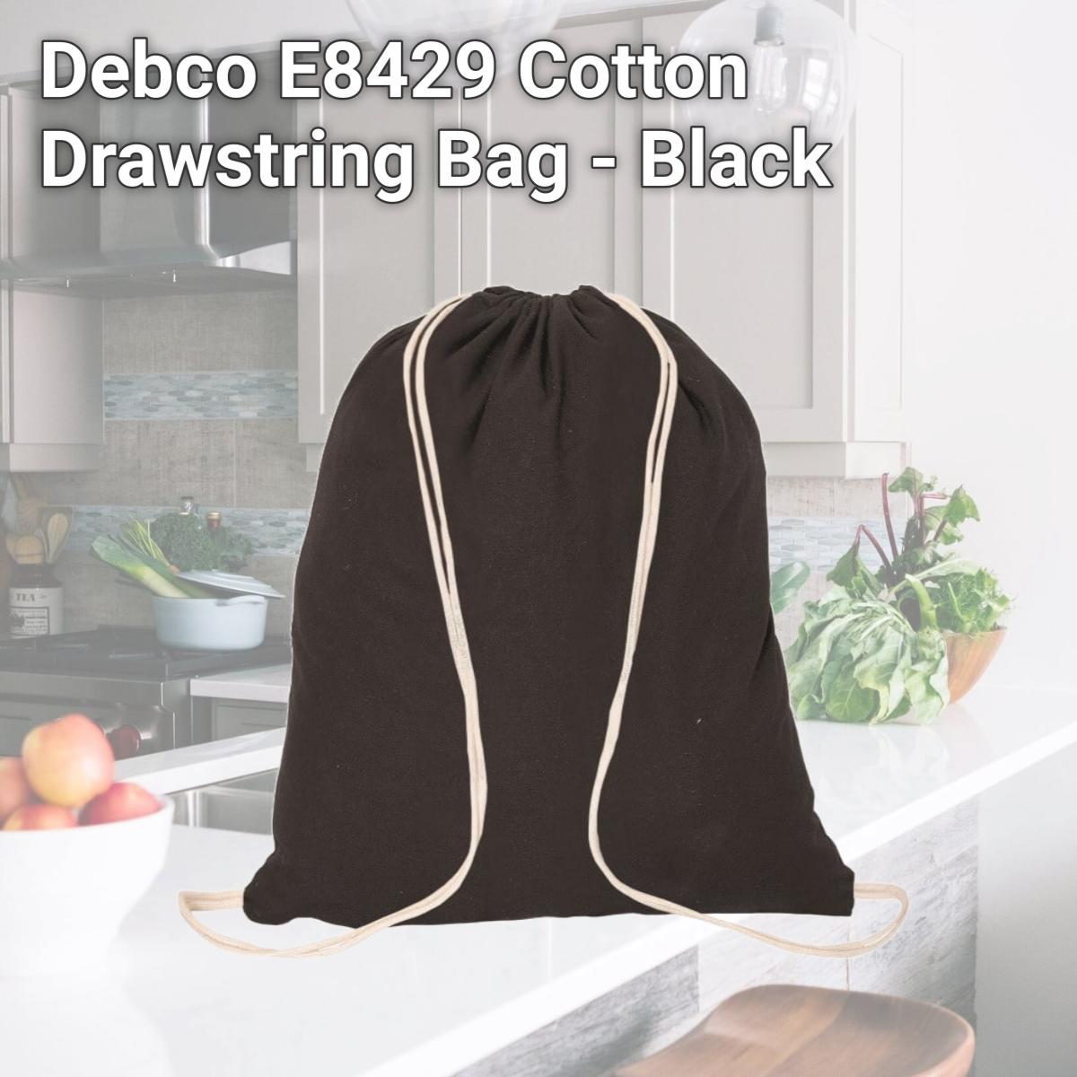 Picture of Debco E8429 Cotton Drawstring Bag - Black 