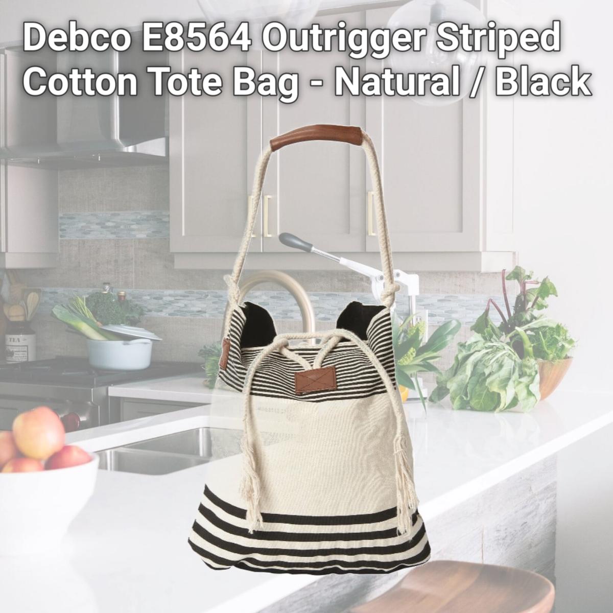 Picture of Debco E8564 Outrigger Striped Cotton Tote Bag - Natural / Black 