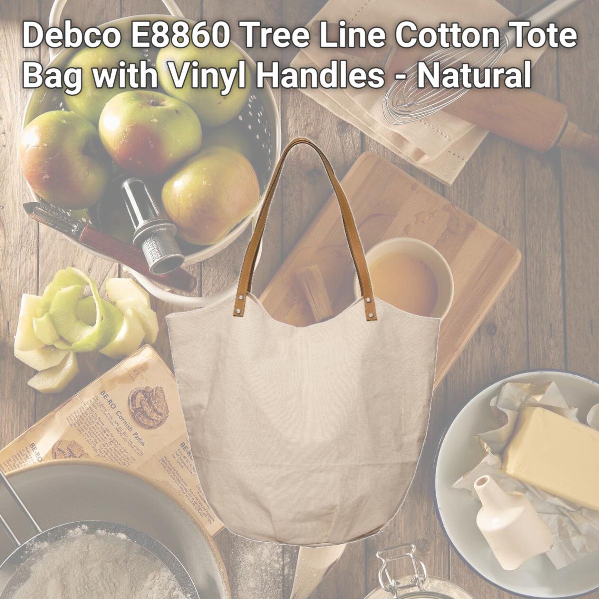 Picture of Debco E8860 Tree Line Cotton Tote Bag with Vinyl Handles - Natural 