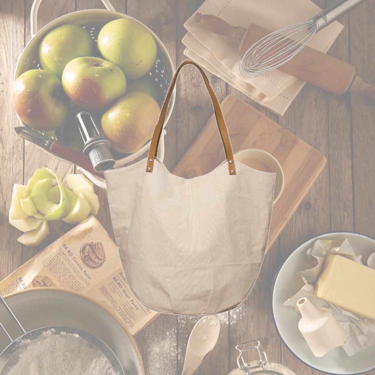 Picture of Debco E8860 Tree Line Cotton Tote Bag with Vinyl Handles - Natural 