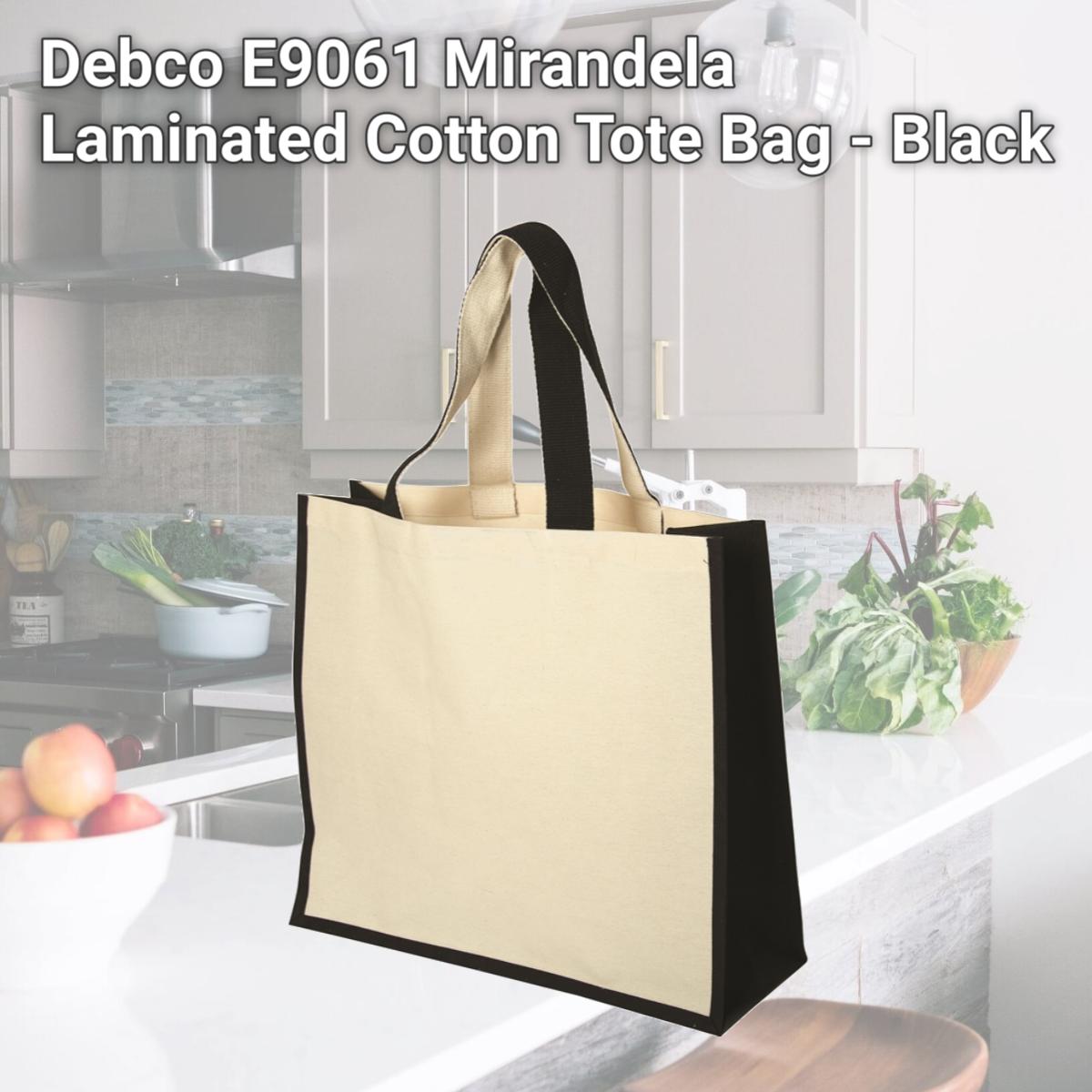 Picture of Debco E9061 Mirandela Laminated Cotton Tote Bag - Black 
