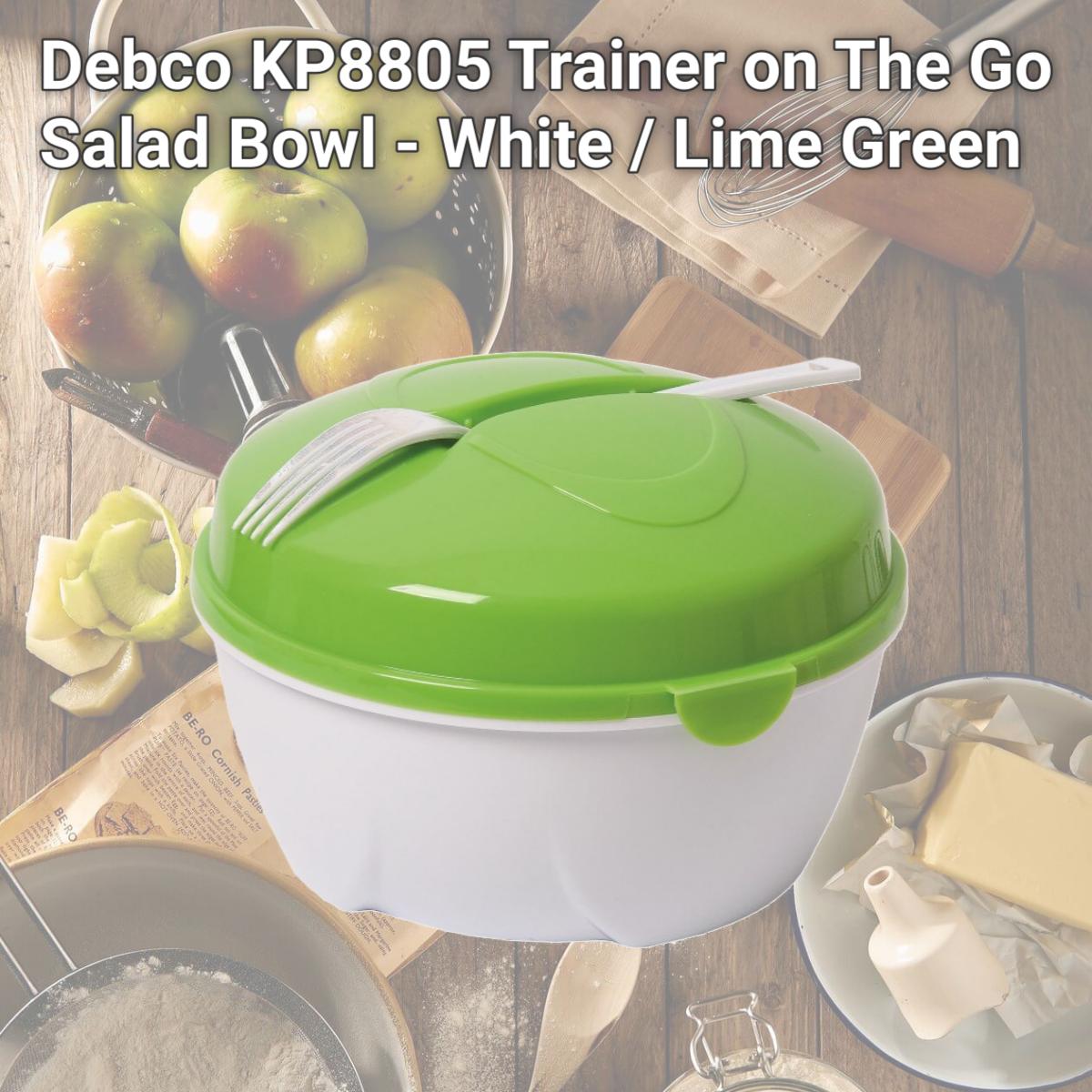 Picture of Debco KP8805 Trainer on The Go Salad Bowl - White / Lime Green 