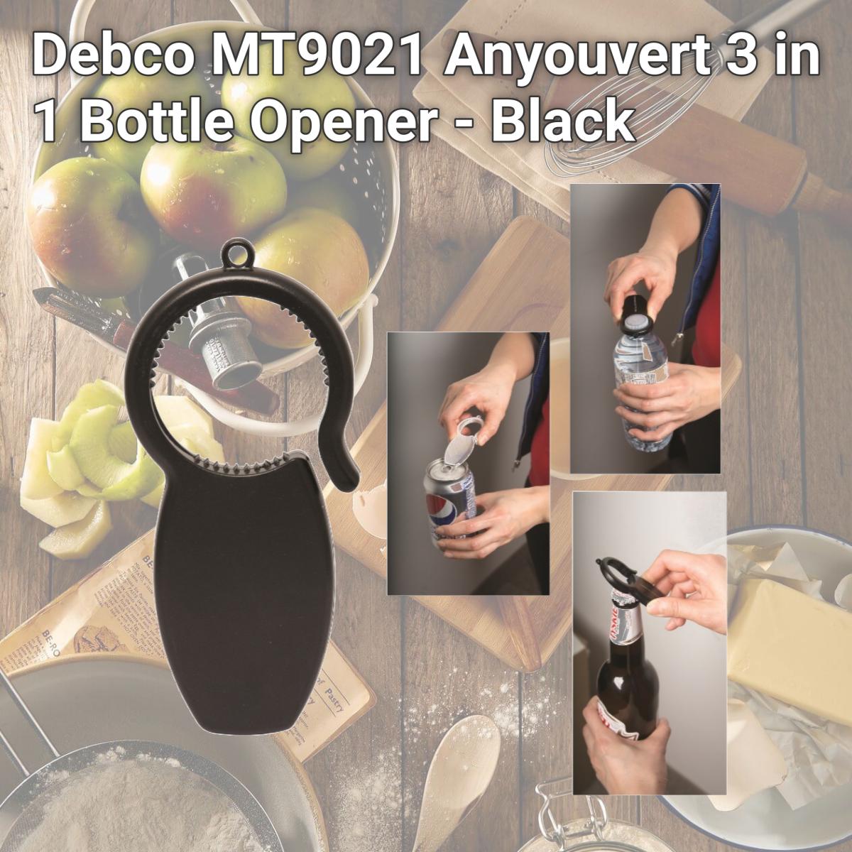 Picture of Debco MT9021 Anyouvert 3 in 1 Bottle Opener - Black 