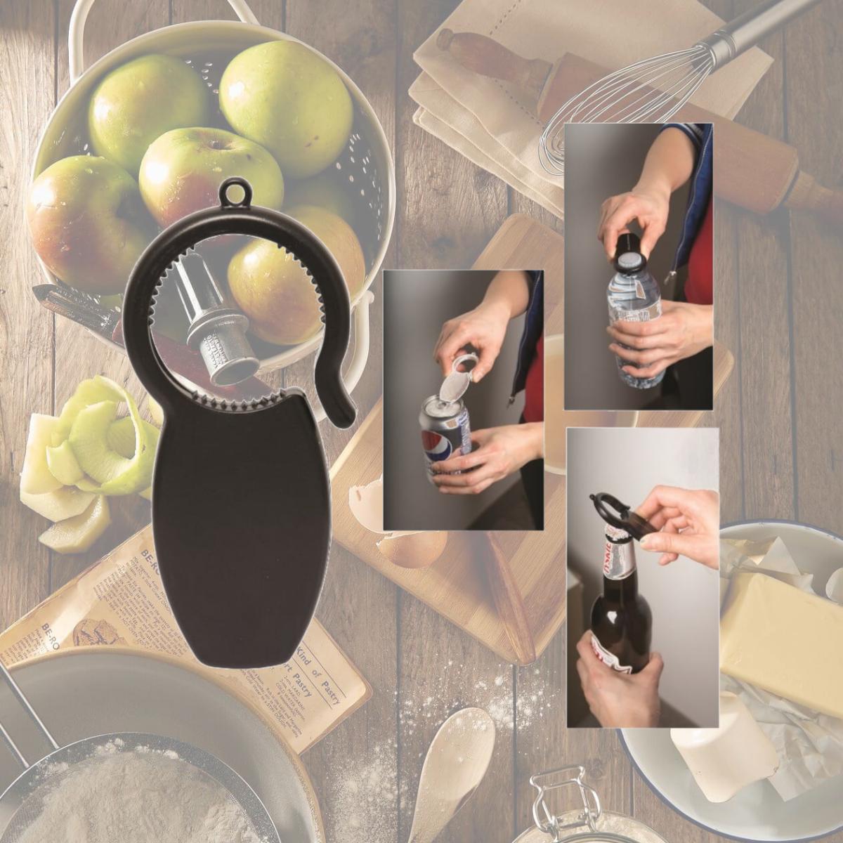 Picture of Debco MT9021 Anyouvert 3 in 1 Bottle Opener - Black 