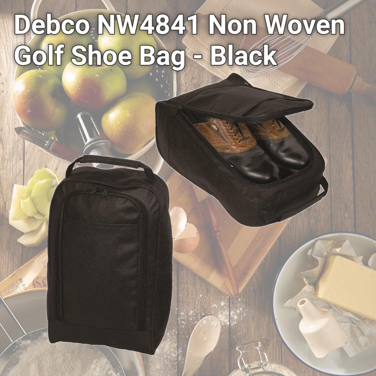 Picture of Debco NW4841 Non Woven Golf Shoe Bag - Black 