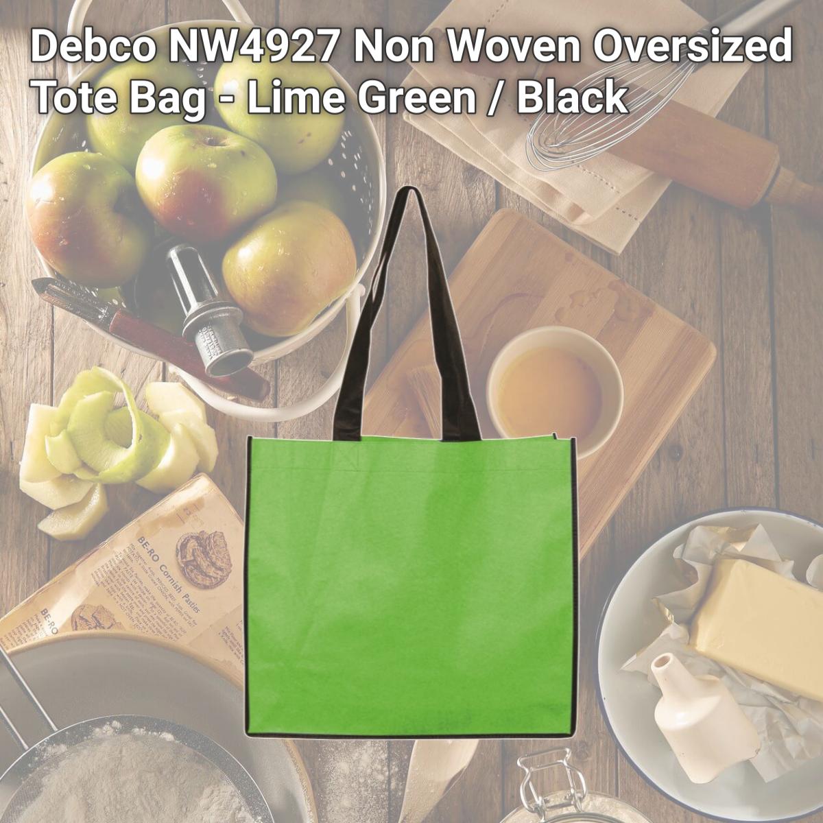 Picture of Debco NW4927 Non Woven Oversized Tote Bag - Lime Green / Black 