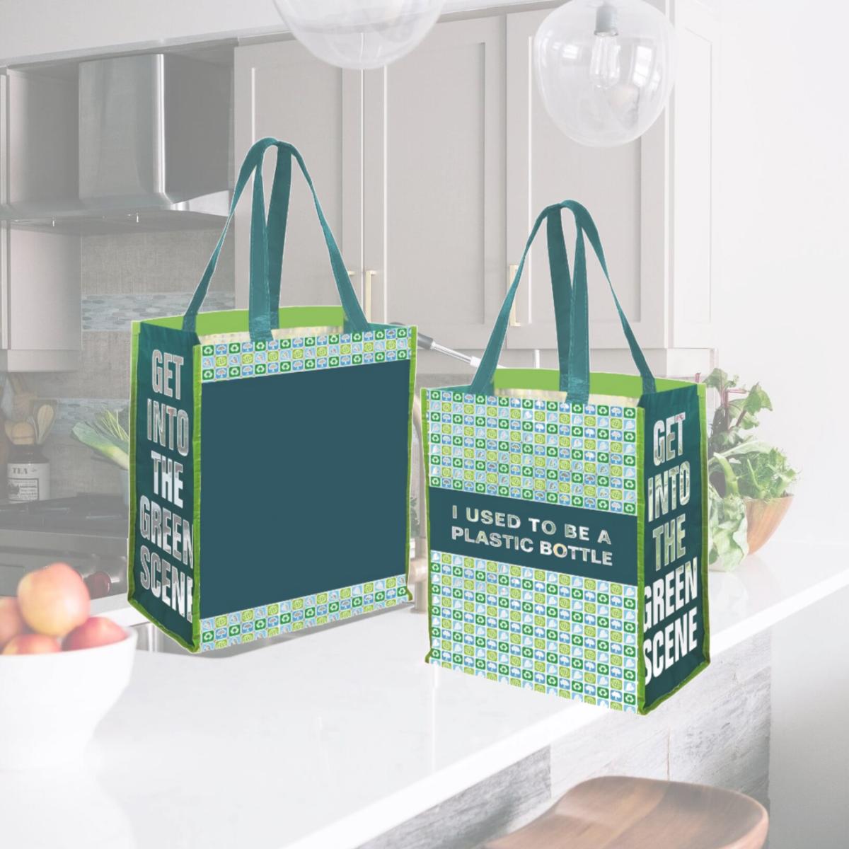 Picture of Debco RE6944 Pet Preprinted Jumbo Grocery Tote Bag - Teal pattern as Illustrated