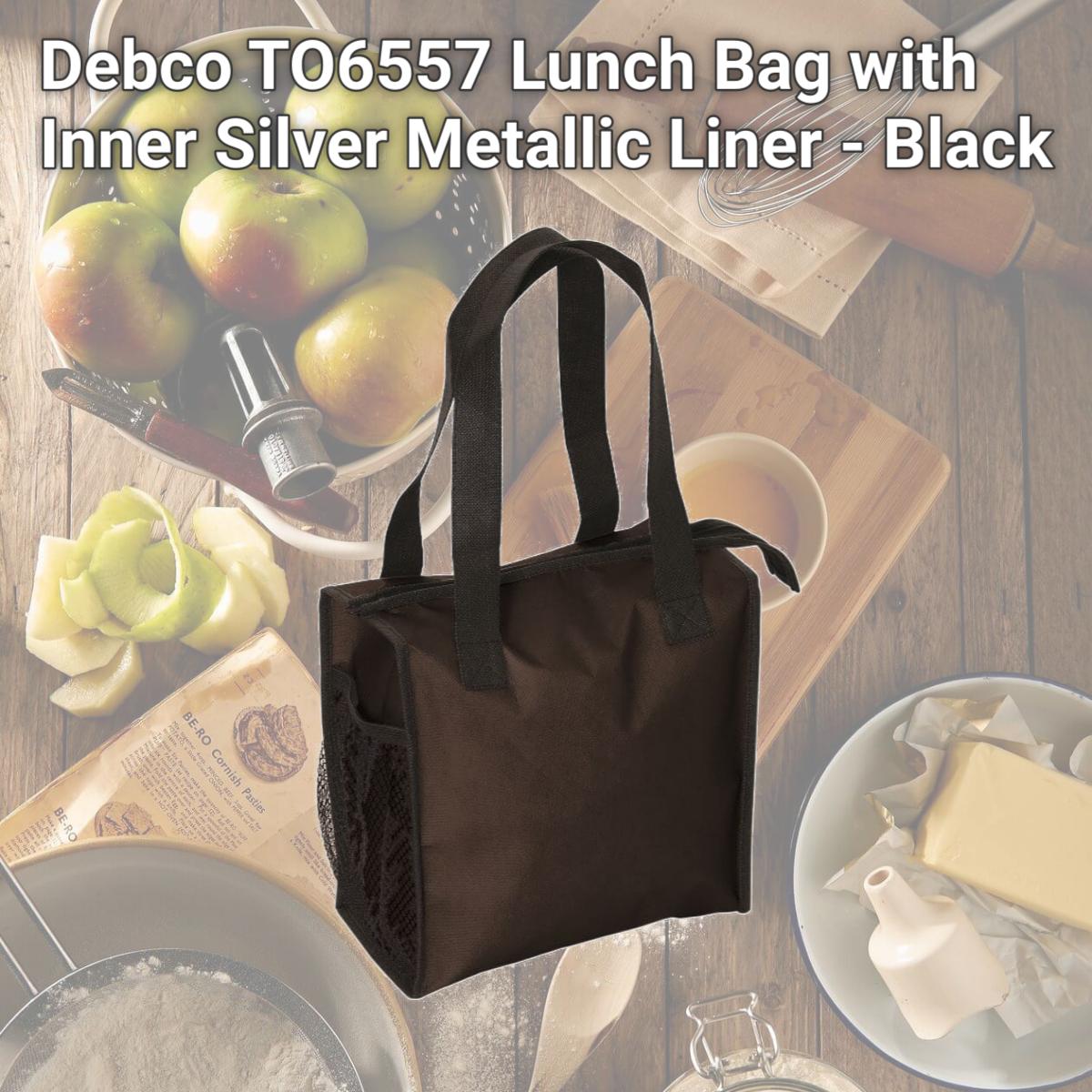 Picture of Debco TO6557 Lunch Bag with Inner Silver Metallic Liner - Black 