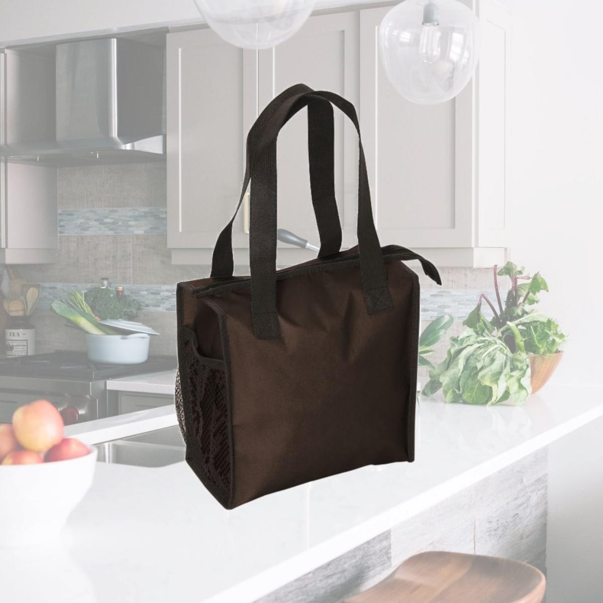 Picture of Debco TO6557 Lunch Bag with Inner Silver Metallic Liner - Black 