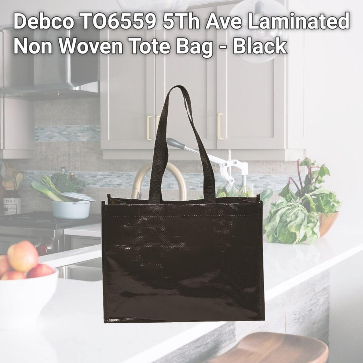 Picture of Debco TO6559 5Th Ave Laminated Non Woven Tote Bag - Black 