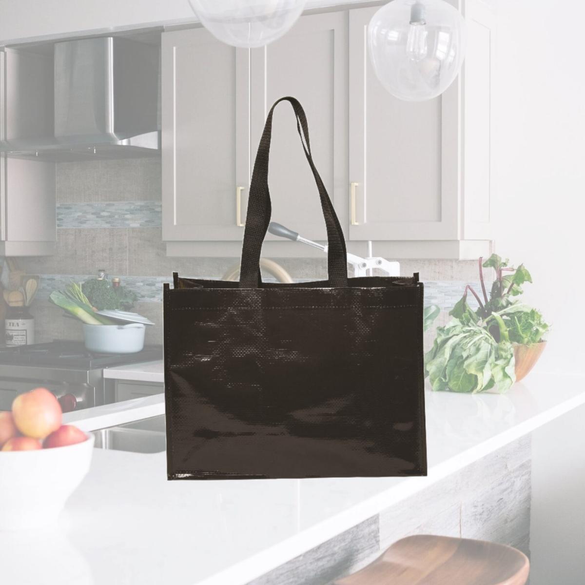 Picture of Debco TO6559 5Th Ave Laminated Non Woven Tote Bag - Black 