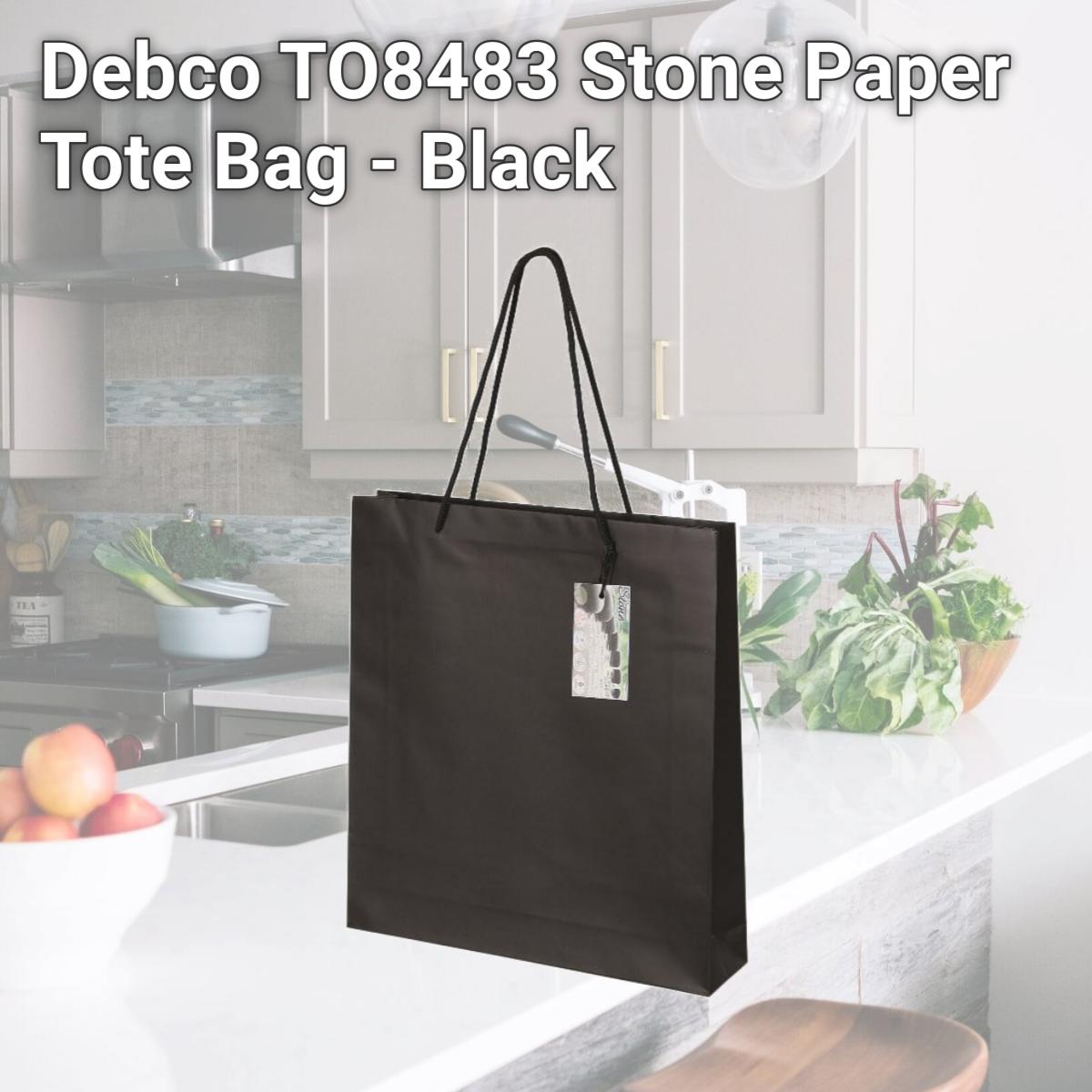 Picture of Debco TO8483 Stone Paper Tote Bag - Black 