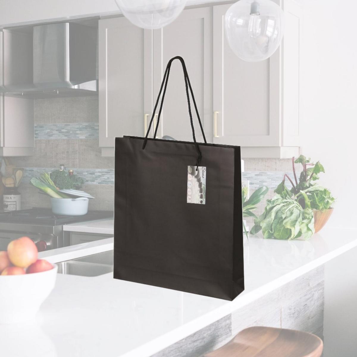 Picture of Debco TO8483 Stone Paper Tote Bag - Black 
