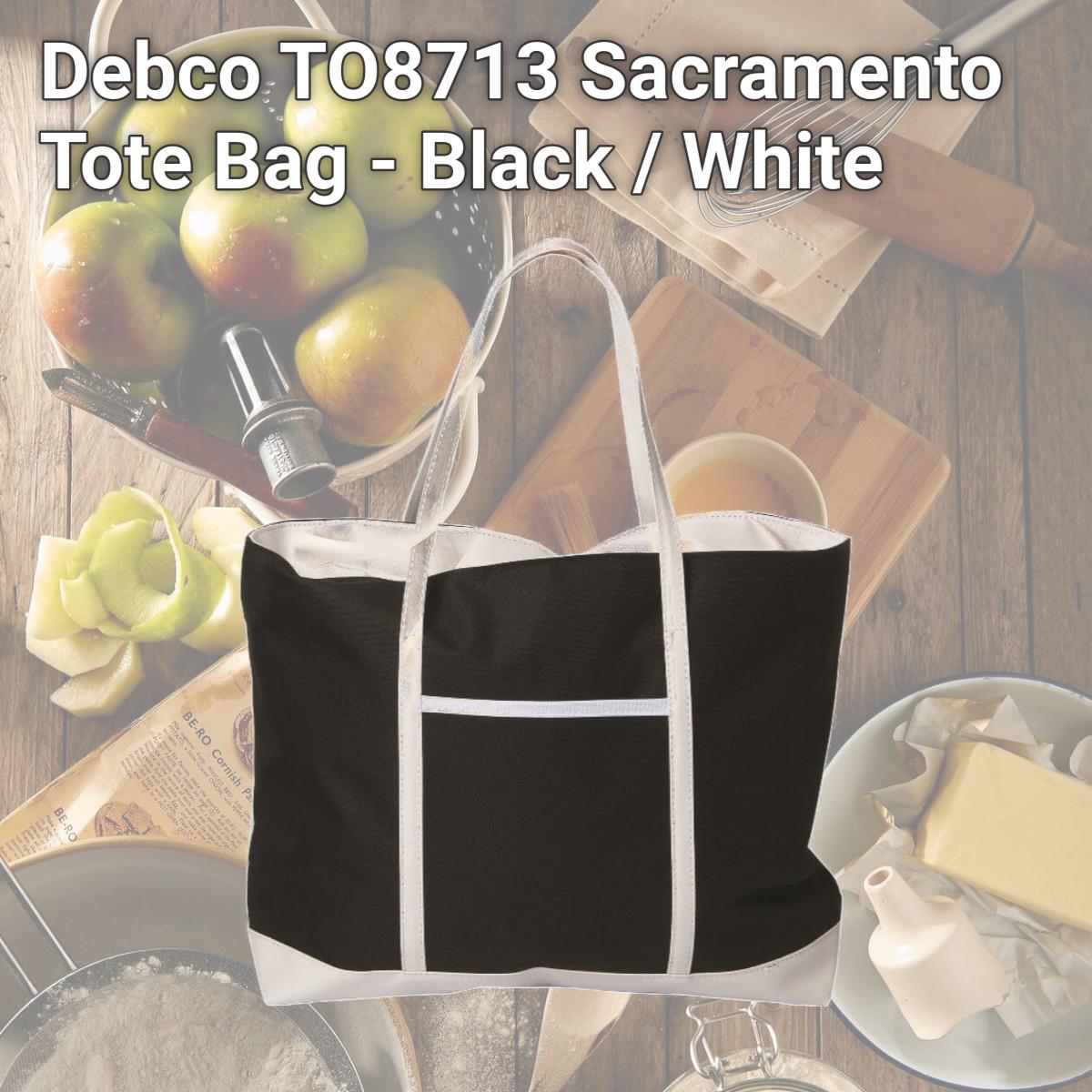 Picture of Debco TO8713 Sacramento Tote Bag - Black / White 