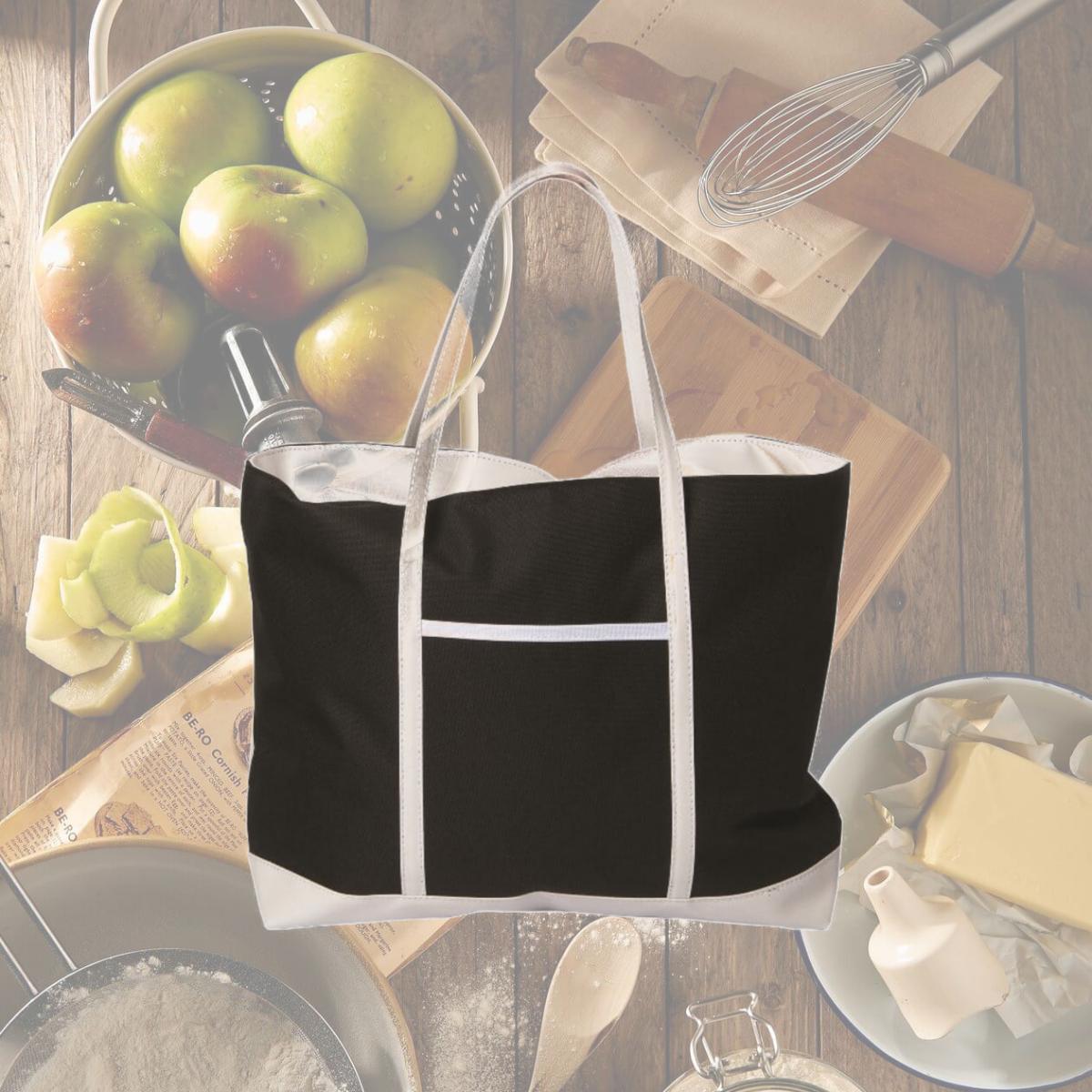 Picture of Debco TO8713 Sacramento Tote Bag - Black / White 