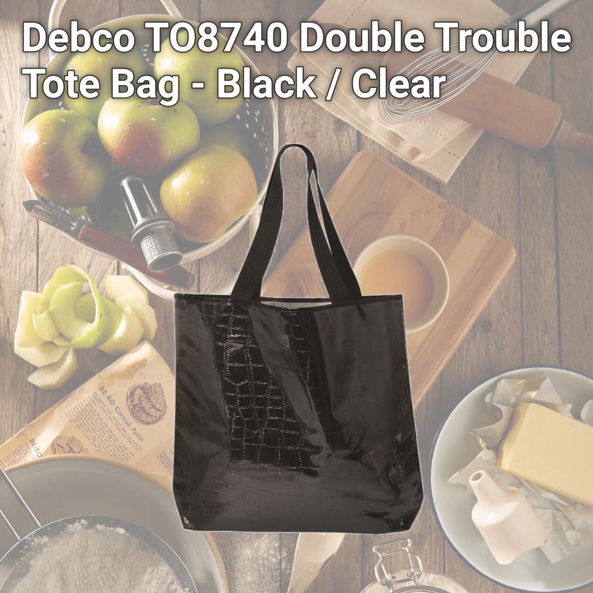 Picture of Debco TO8740 Double Trouble Tote Bag - Black / Clear 