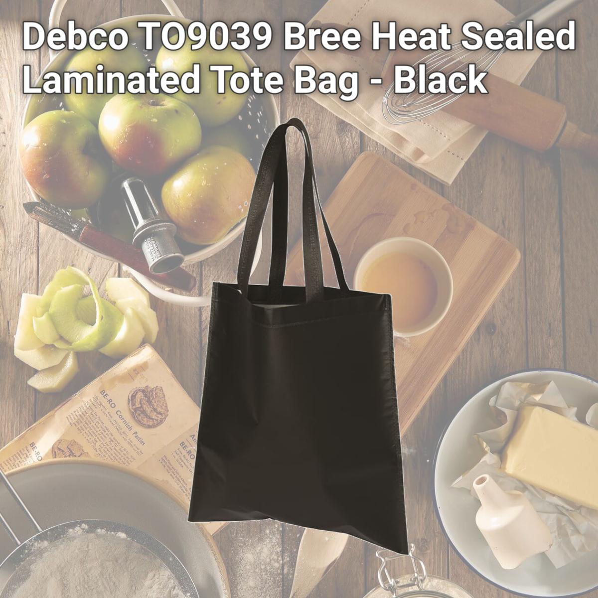 Picture of Debco TO9039 Bree Heat Sealed Laminated Tote Bag - Black 