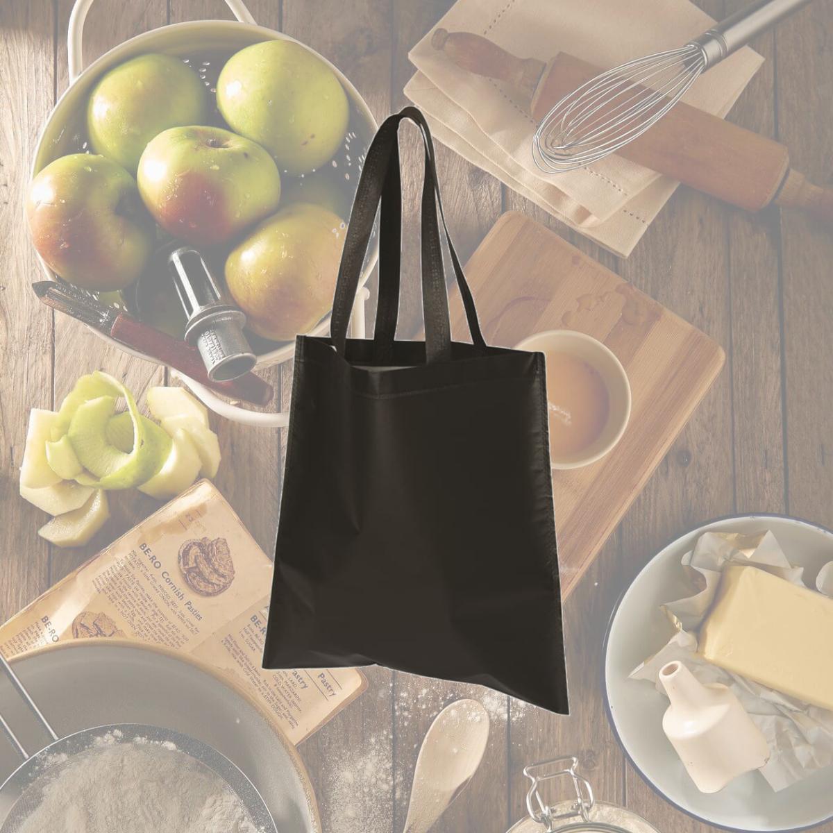 Picture of Debco TO9039 Bree Heat Sealed Laminated Tote Bag - Black 