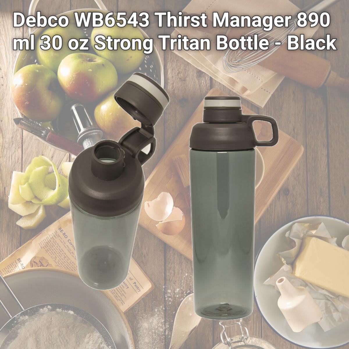 Picture of Debco WB6543 Thirst Manager 890 ml 30 oz Strong Tritan Bottle - Black 