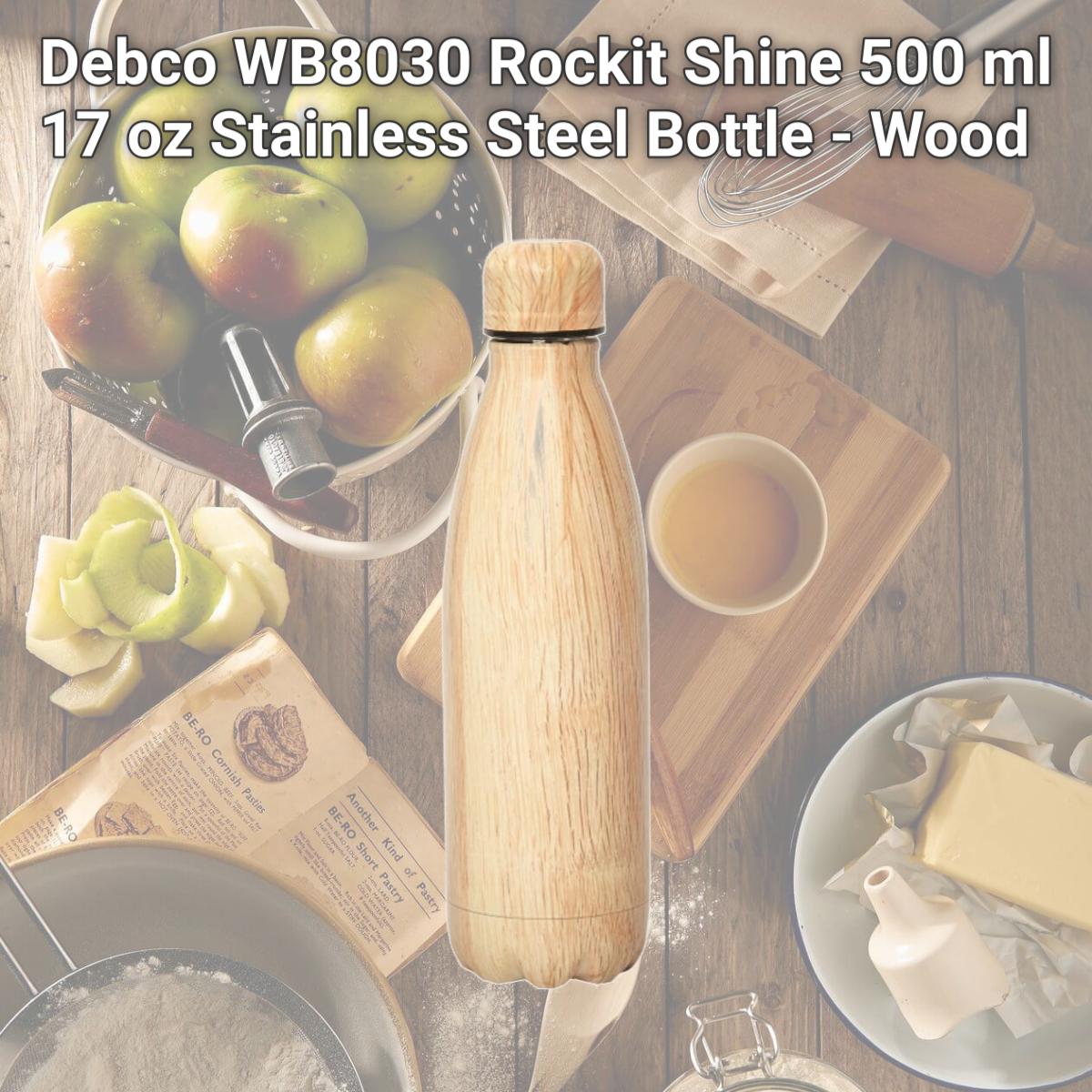 Picture of Debco WB8030 Rockit Shine 500 ml 17 oz Stainless Steel Bottle - Wood 