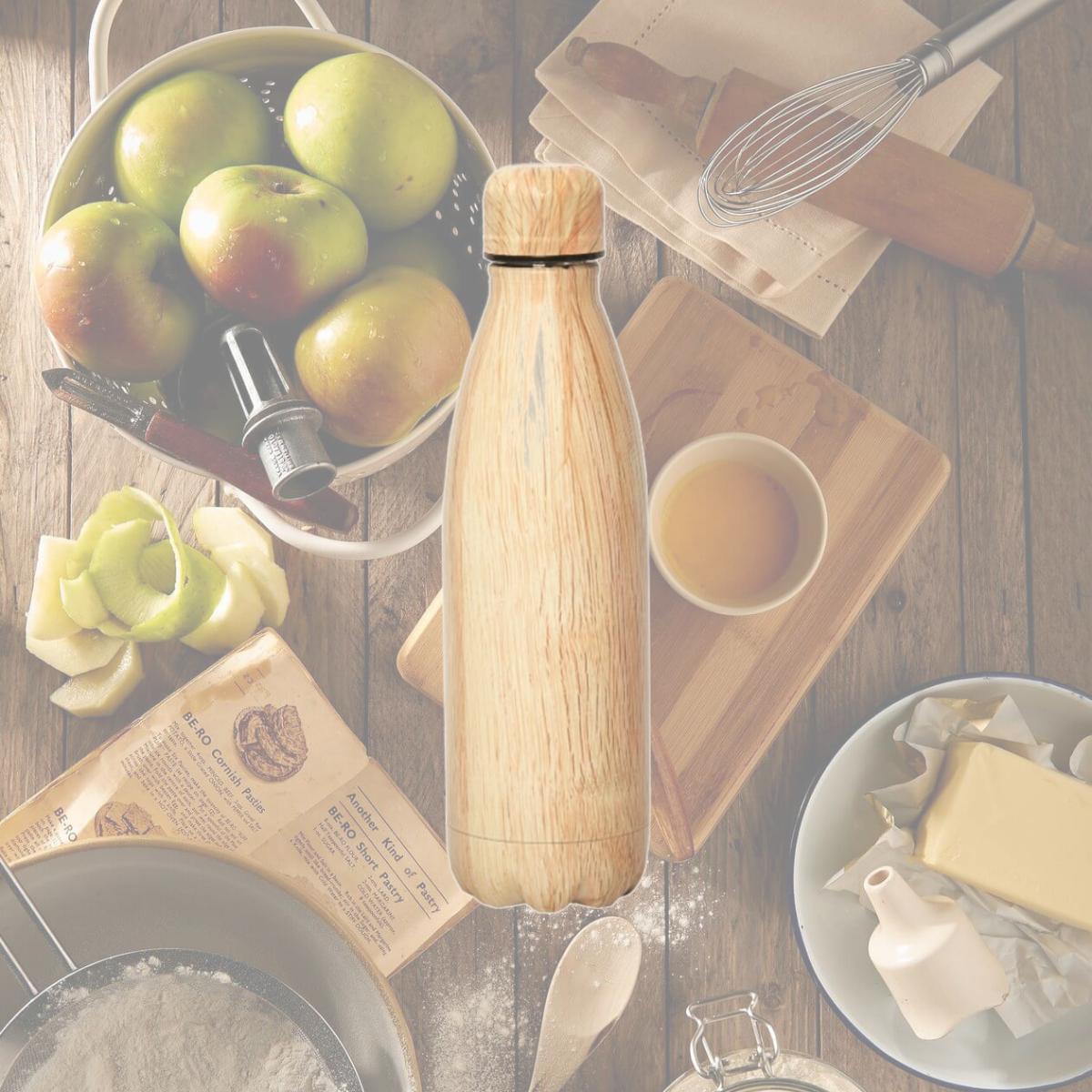 Picture of Debco WB8030 Rockit Shine 500 ml 17 oz Stainless Steel Bottle - Wood 