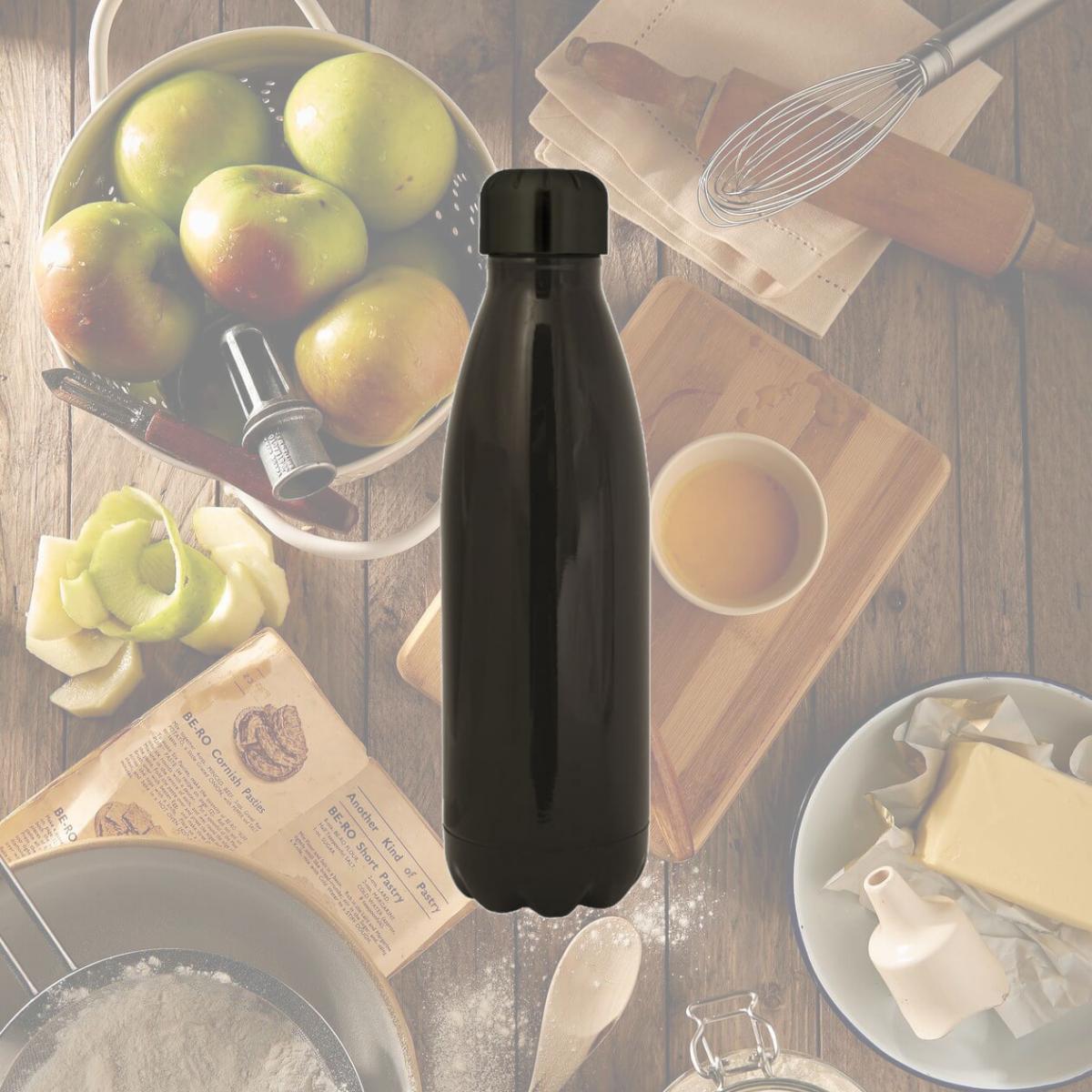 Picture of Debco WB8030 Rockit Shine 500 ml 17 oz Stainless Steel Bottle - Black 