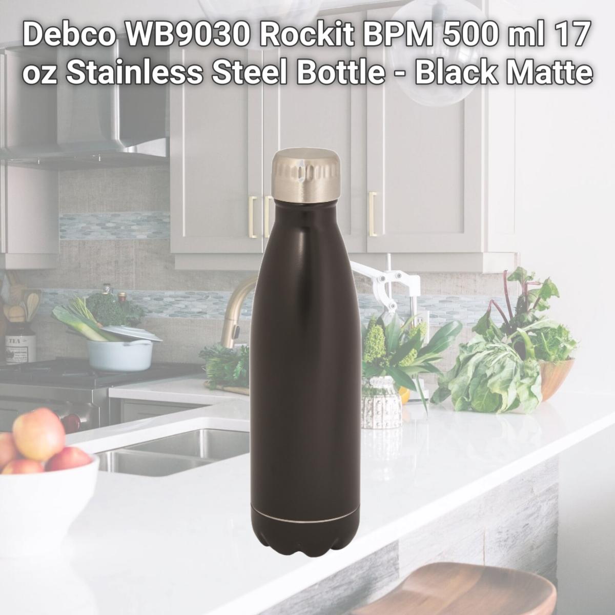 Picture of Debco WB9030 Rockit BPM 500 ml 17 oz Stainless Steel Bottle - Black Matte 