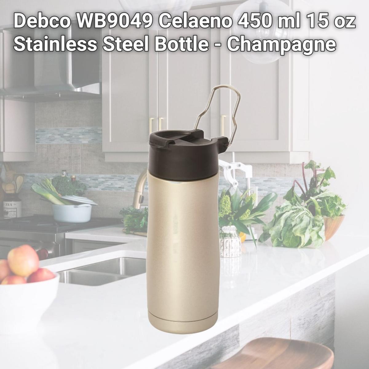 Picture of Debco WB9049 Celaeno 450 ml 15 oz Stainless Steel Bottle - Champagne 