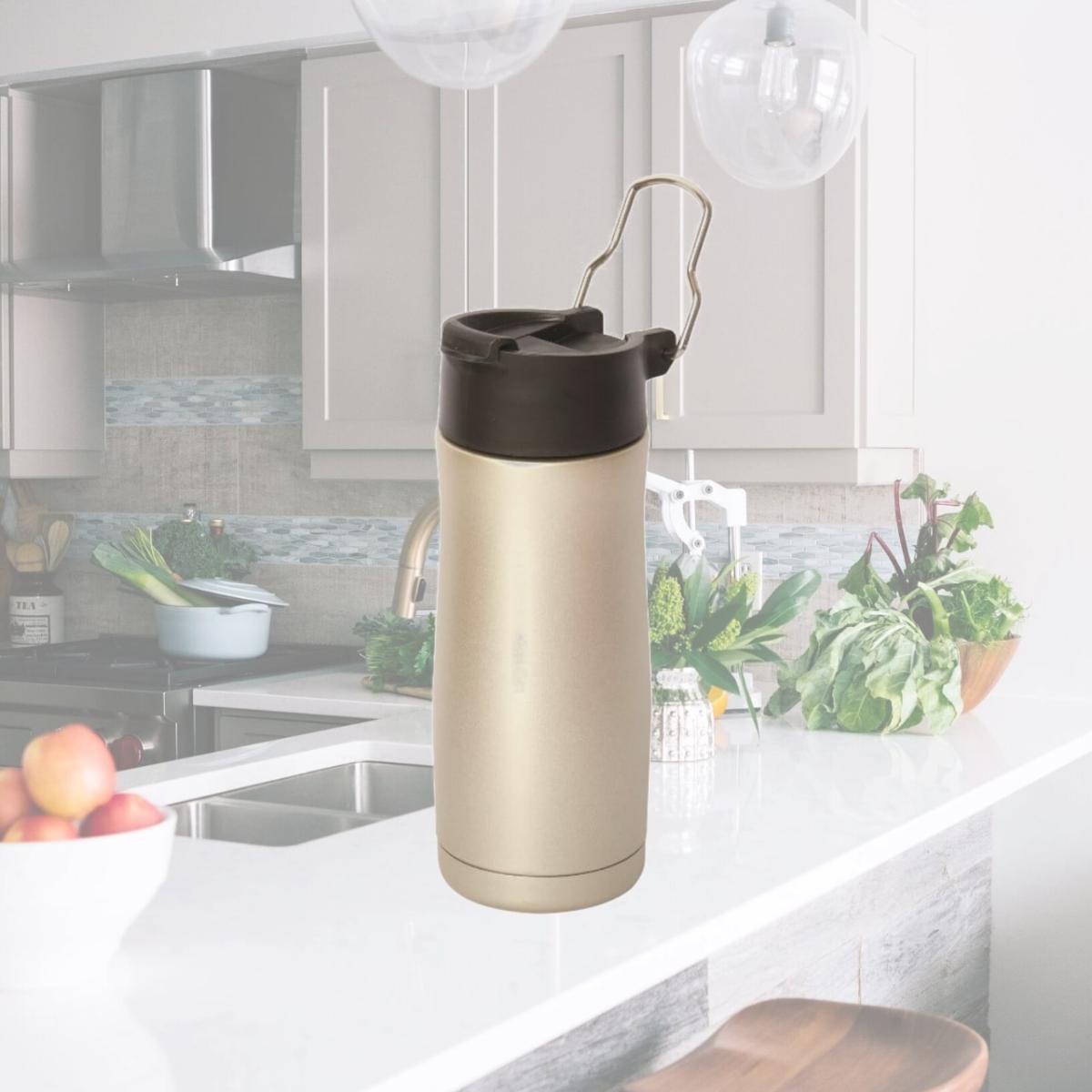 Picture of Debco WB9049 Celaeno 450 ml 15 oz Stainless Steel Bottle - Champagne 
