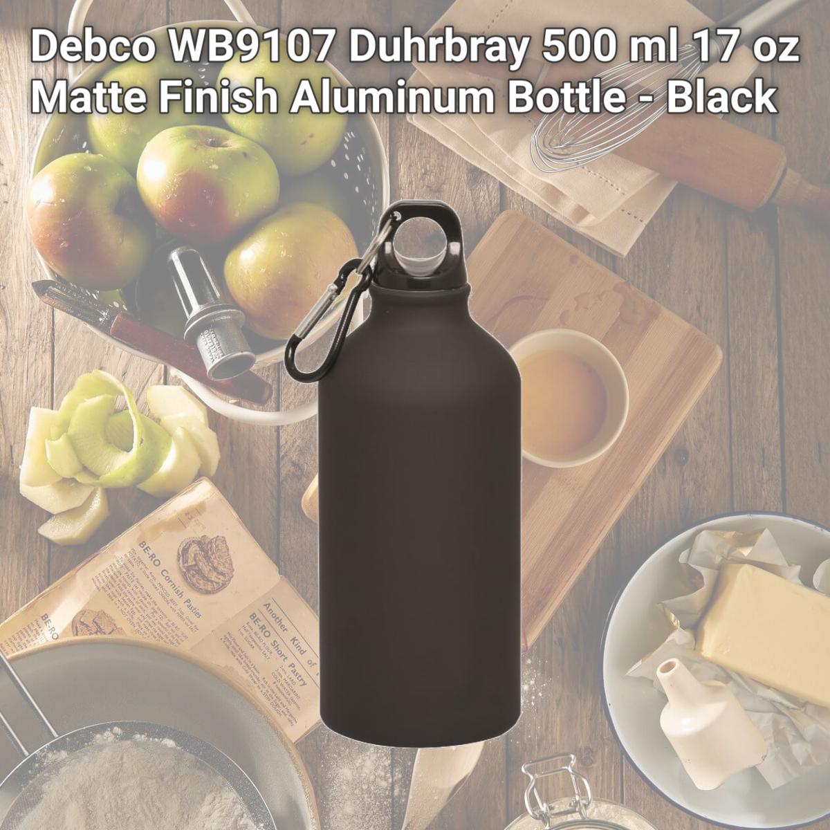 Picture of Debco WB9107 Duhrbray 500 ml 17 oz Matte Finish Aluminum Bottle - Black 