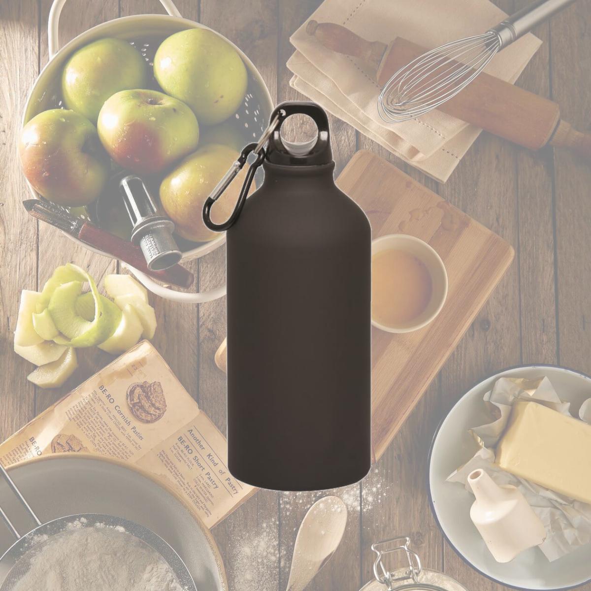 Picture of Debco WB9107 Duhrbray 500 ml 17 oz Matte Finish Aluminum Bottle - Black 